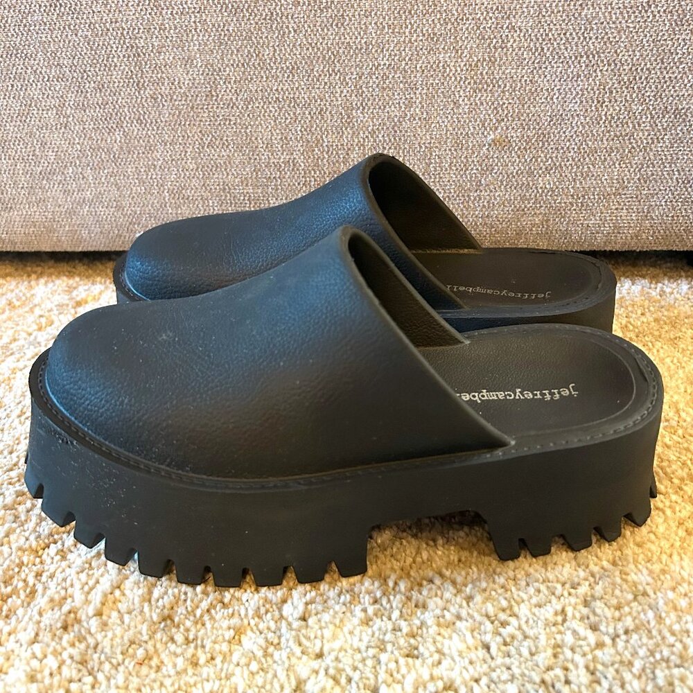 Jeffrey Campbell Biggie Black Clogs – Size 38 EU / 7.5 US, Great Condition